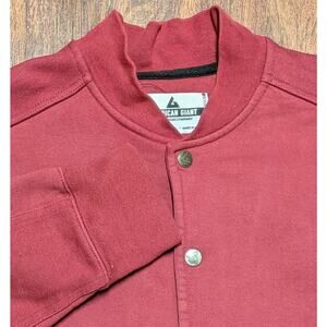 American Giant Jacket Mens Large Maroon Snap Varsity Bomber USA Made Elbow Patch